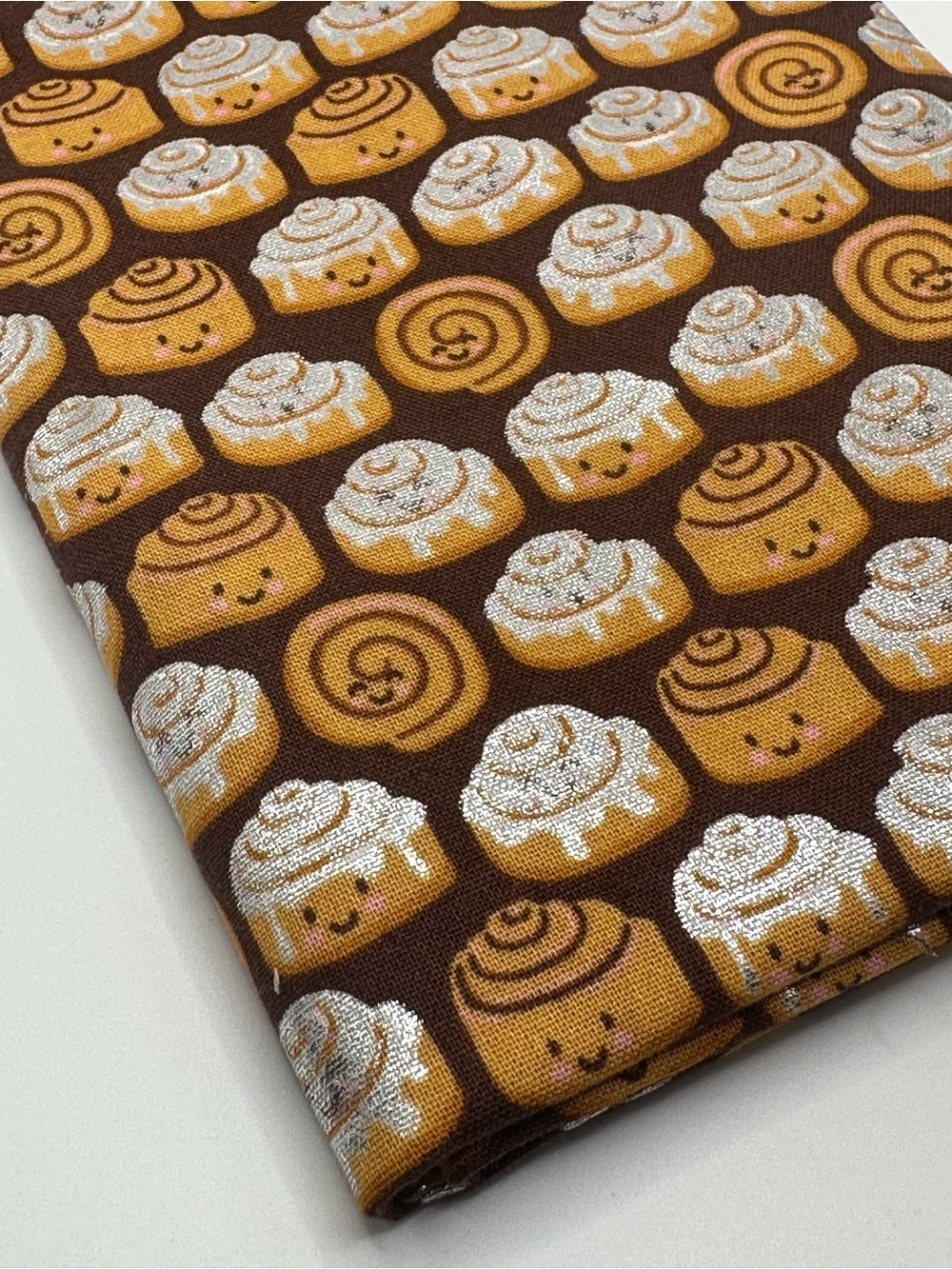 Happy Cinnamon Rolls by Joann Fabric (silver gilded)